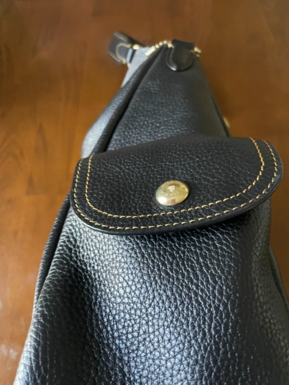 Coach-Pennie Black Pebbled Leather Shoulder Bag - Picture 4 of 6